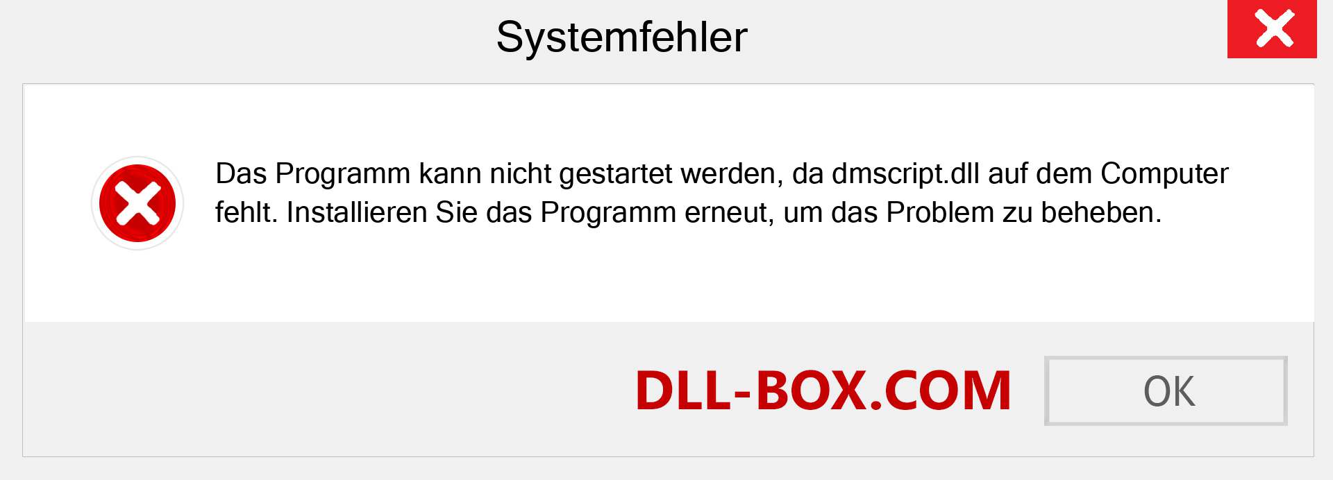 dmscript.dll-Datei fehlt?. Download für Windows 7, 8, 10 - Fix dmscript dll Missing Error unter Windows, Fotos, Bildern