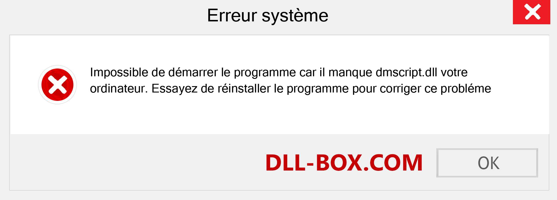 Le fichier dmscript.dll est manquant ?. Télécharger pour Windows 7, 8, 10 - Correction de l'erreur manquante dmscript dll sur Windows, photos, images