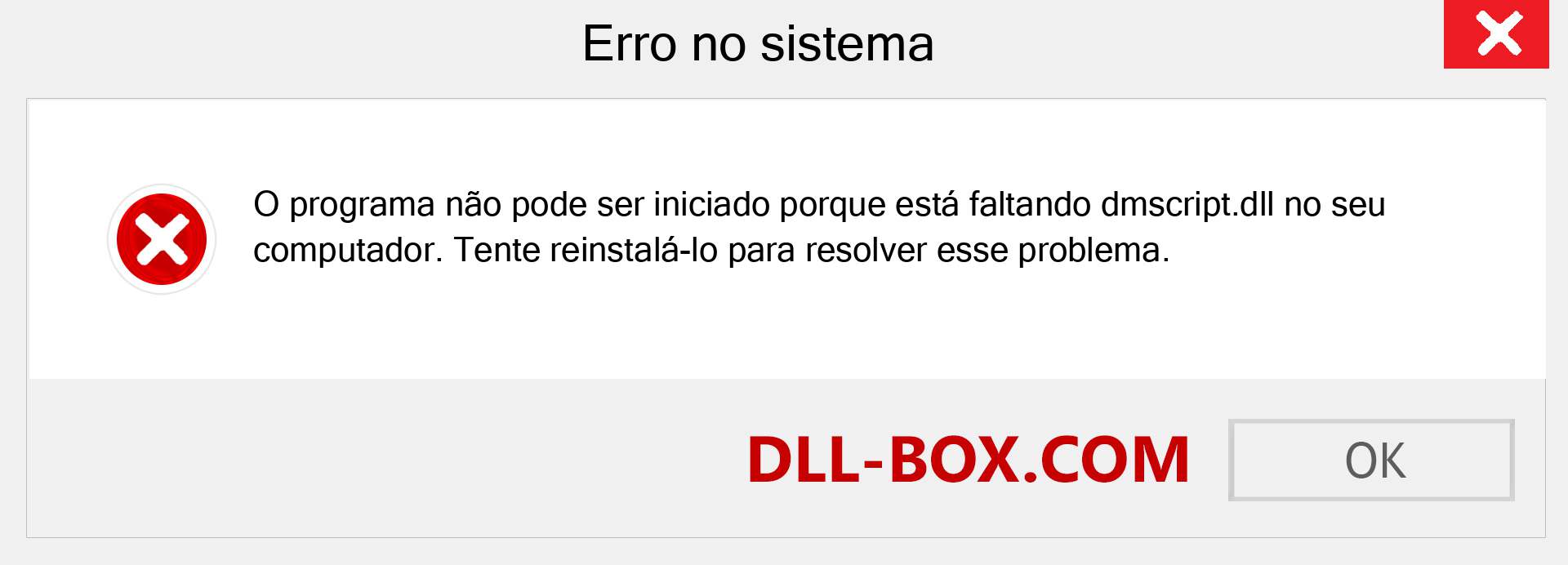 Arquivo dmscript.dll ausente ?. Download para Windows 7, 8, 10 - Correção de erro ausente dmscript dll no Windows, fotos, imagens